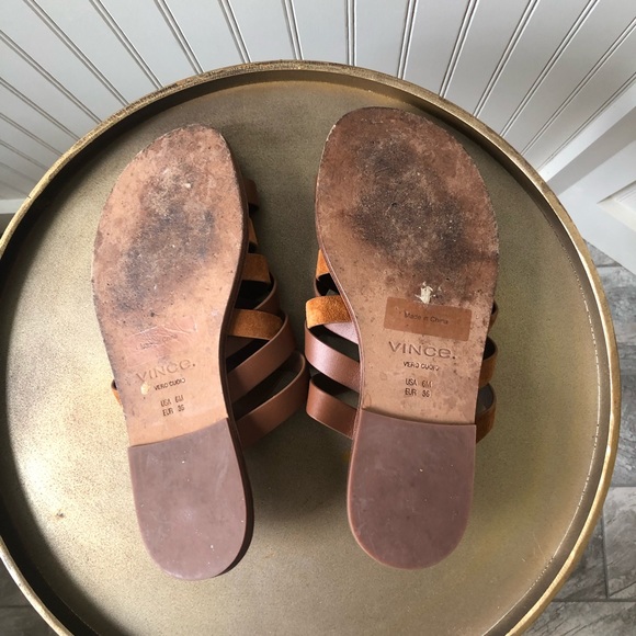 VINCE | PIERS | LEATHER AND SUEDE SLIDE SANDAL. 6M - Picture 7 of 8